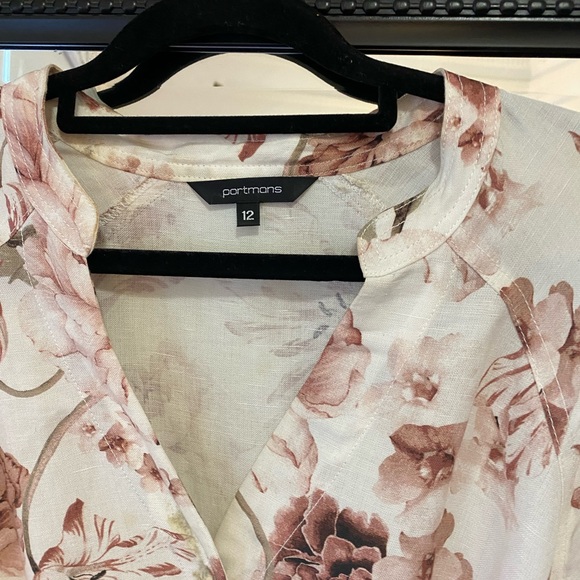 Portman’s Floral Linen Dress w/ Belt - Picture 2 of 3